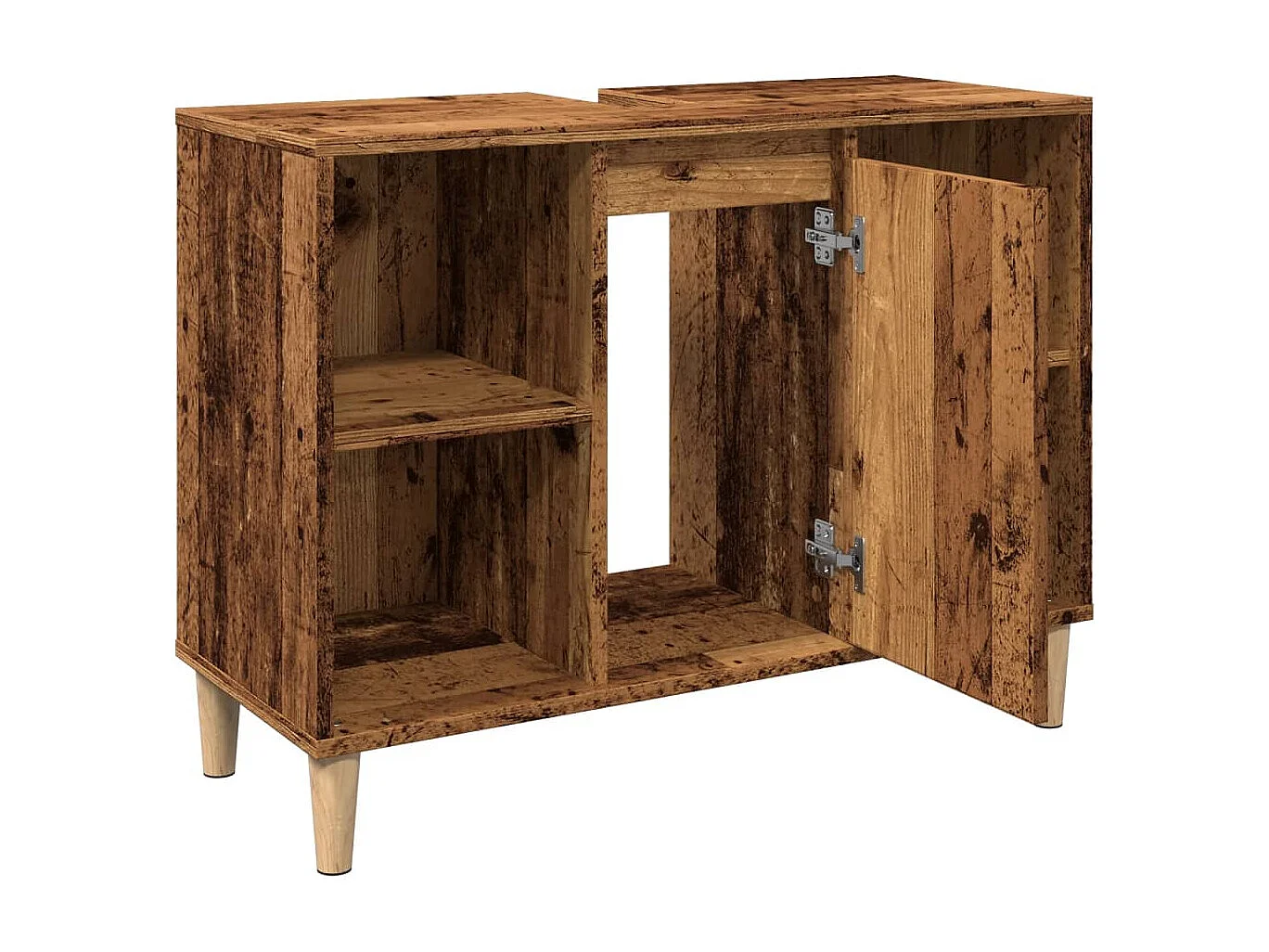 Armoire de salle de bain vieux bois 80x33x60 cm bois ingénierie