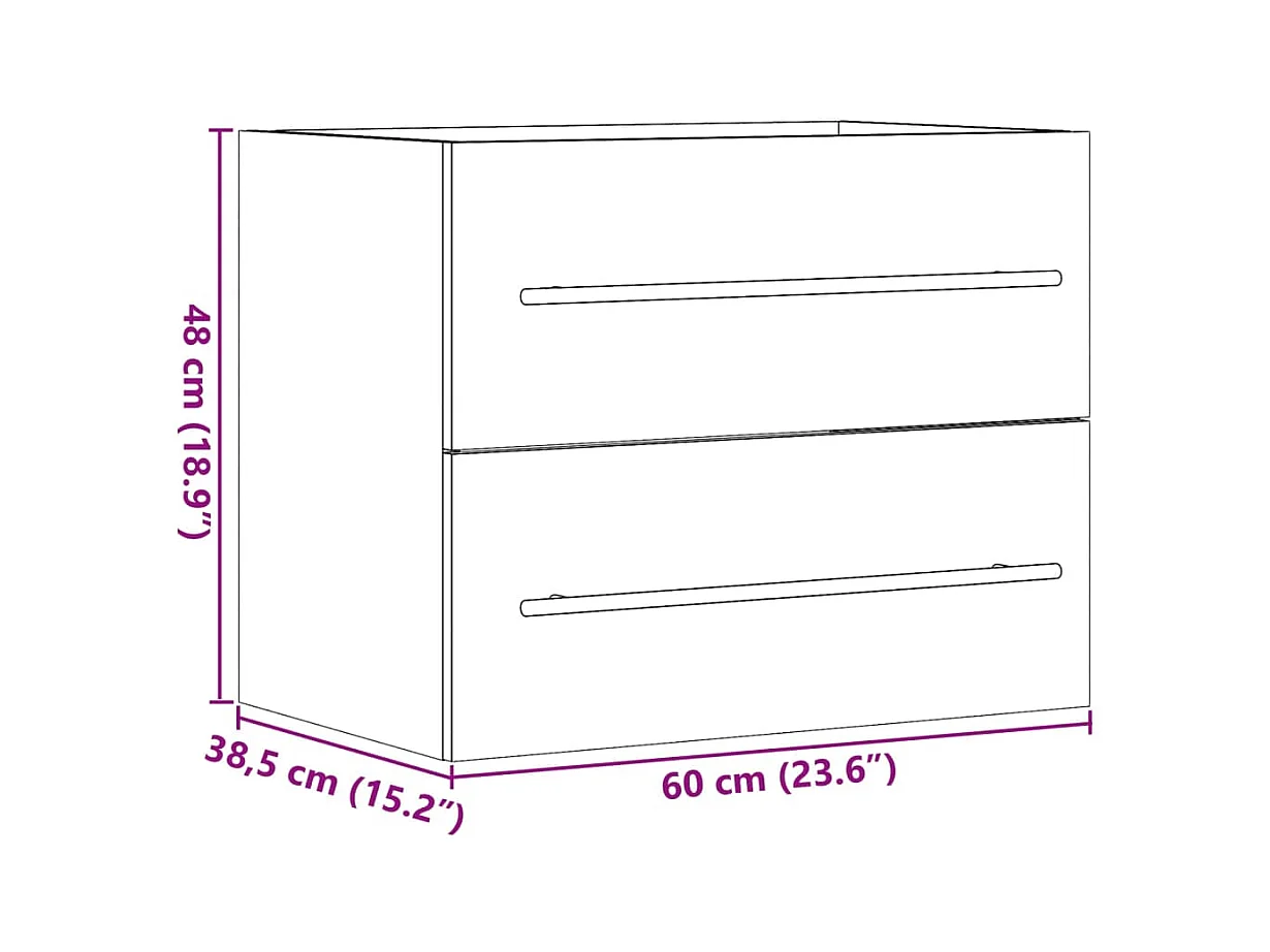 Armario para lavabo aglomerado roble Sonoma 60x38,5x48 cm