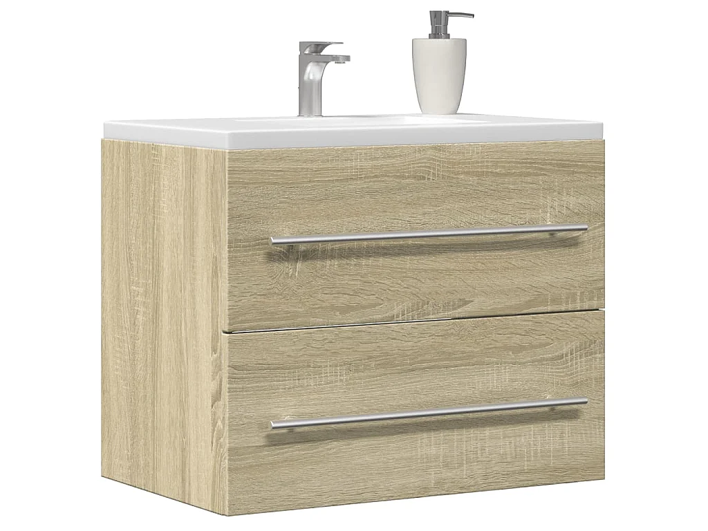 Armario para lavabo aglomerado roble Sonoma 60x38,5x48 cm