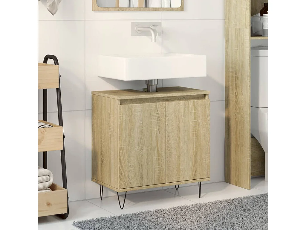 Armario de baño madera de ingeniería roble Sonoma 58x33x60 cm
