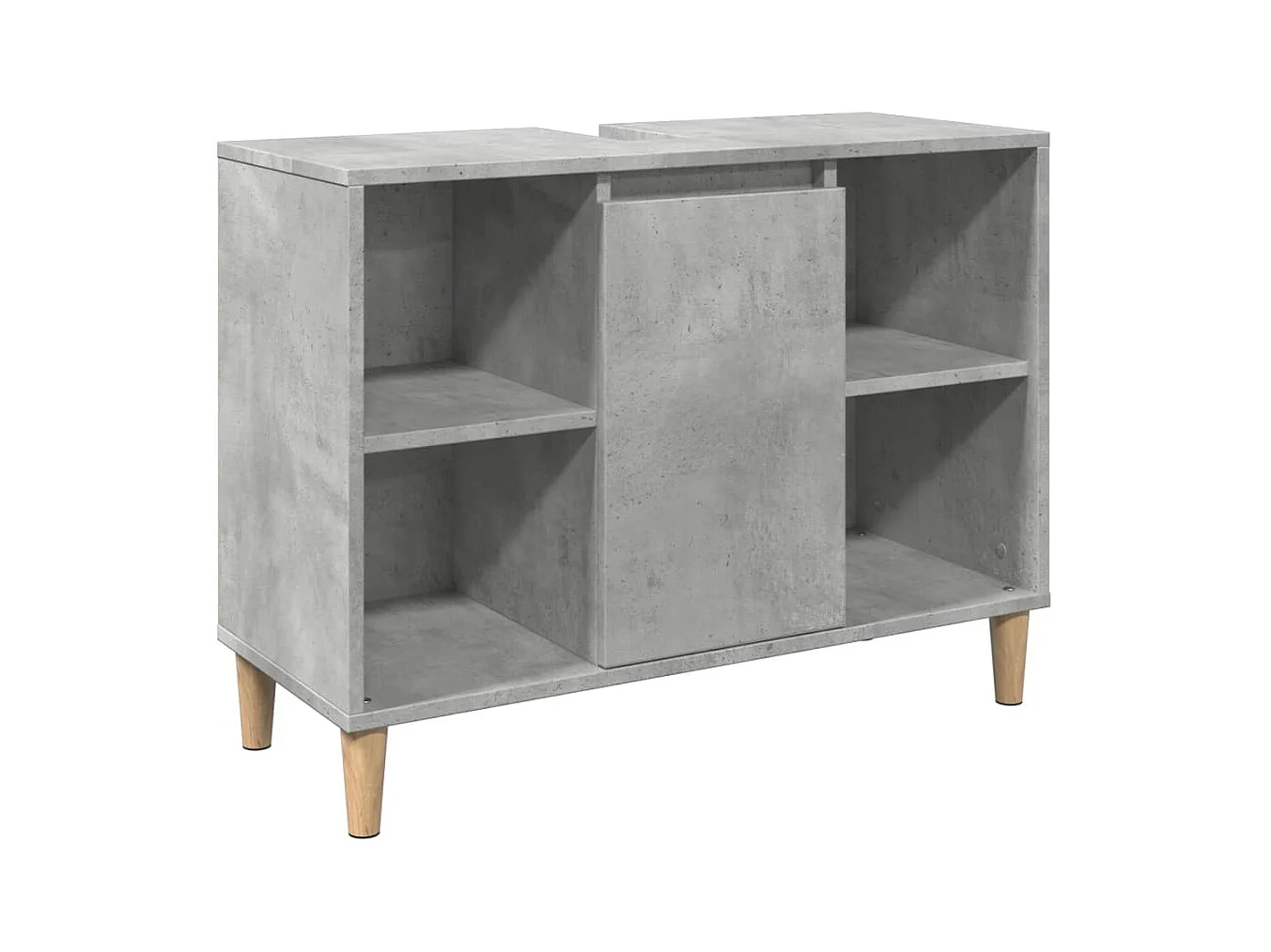 Armoire salle de bain gris béton 80x33x60cm bois d'ingénierie