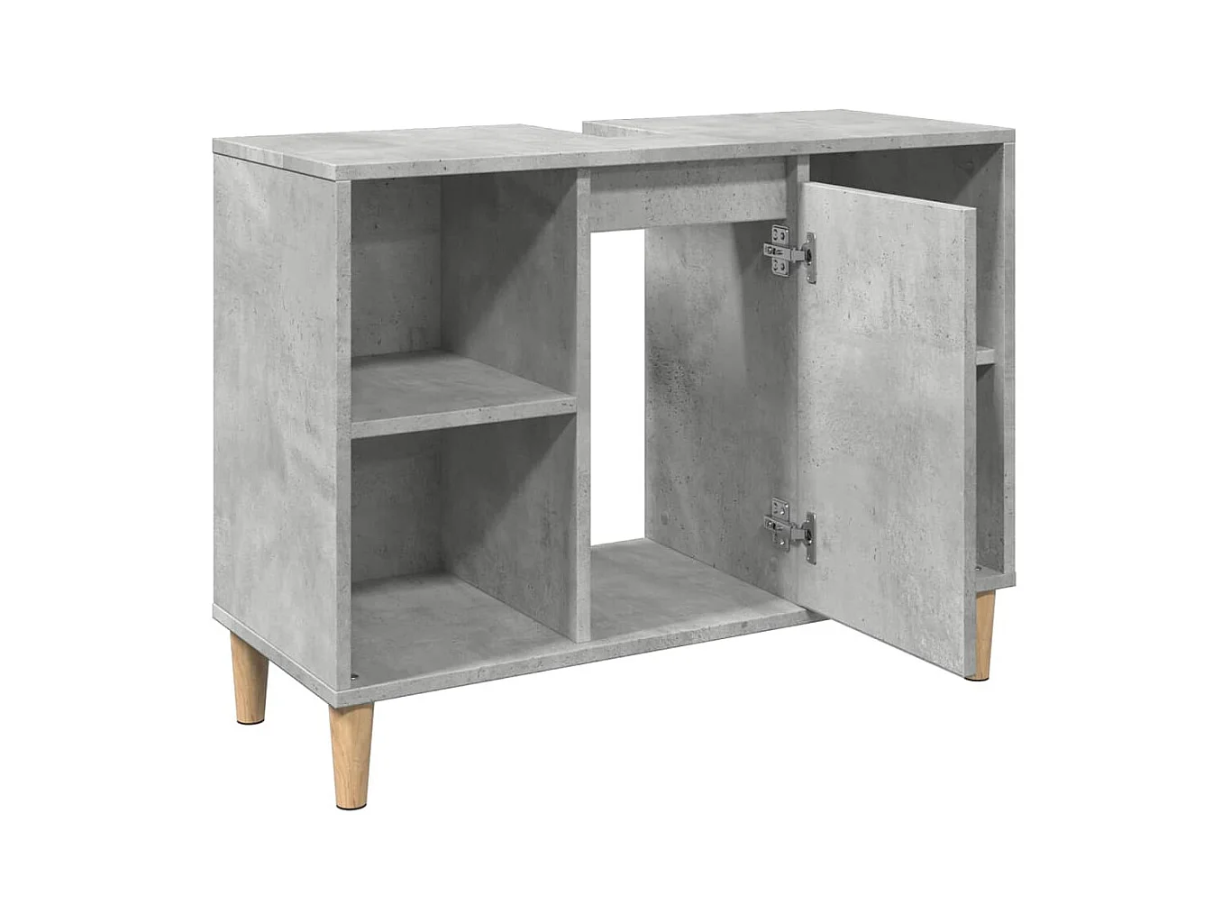Armoire salle de bain gris béton 80x33x60cm bois d'ingénierie