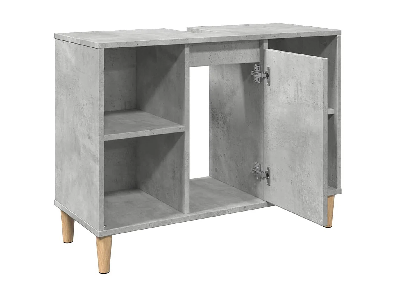 Armoire salle de bain gris béton 80x33x60cm bois d'ingénierie