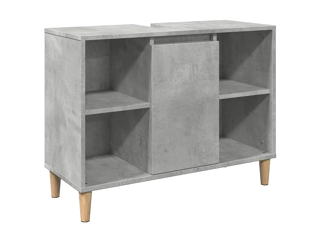 Badkamerkast 80x33x60 cm bewerkt hout betongrijs