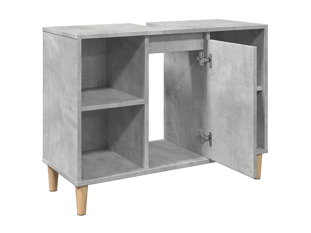 Badkamerkast 80x33x60 cm bewerkt hout betongrijs
