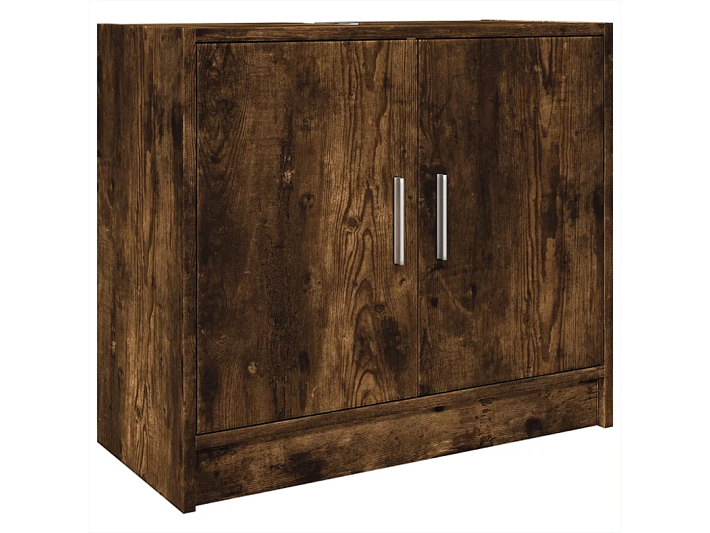 Armoire de lavabo chêne fumé 63x29x55 cm bois d'ingénierie