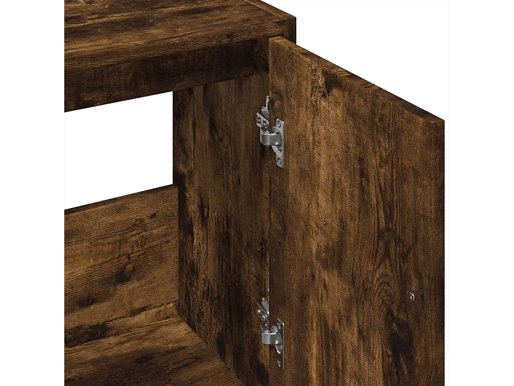 Armoire de lavabo chêne fumé 63x29x55 cm bois d'ingénierie