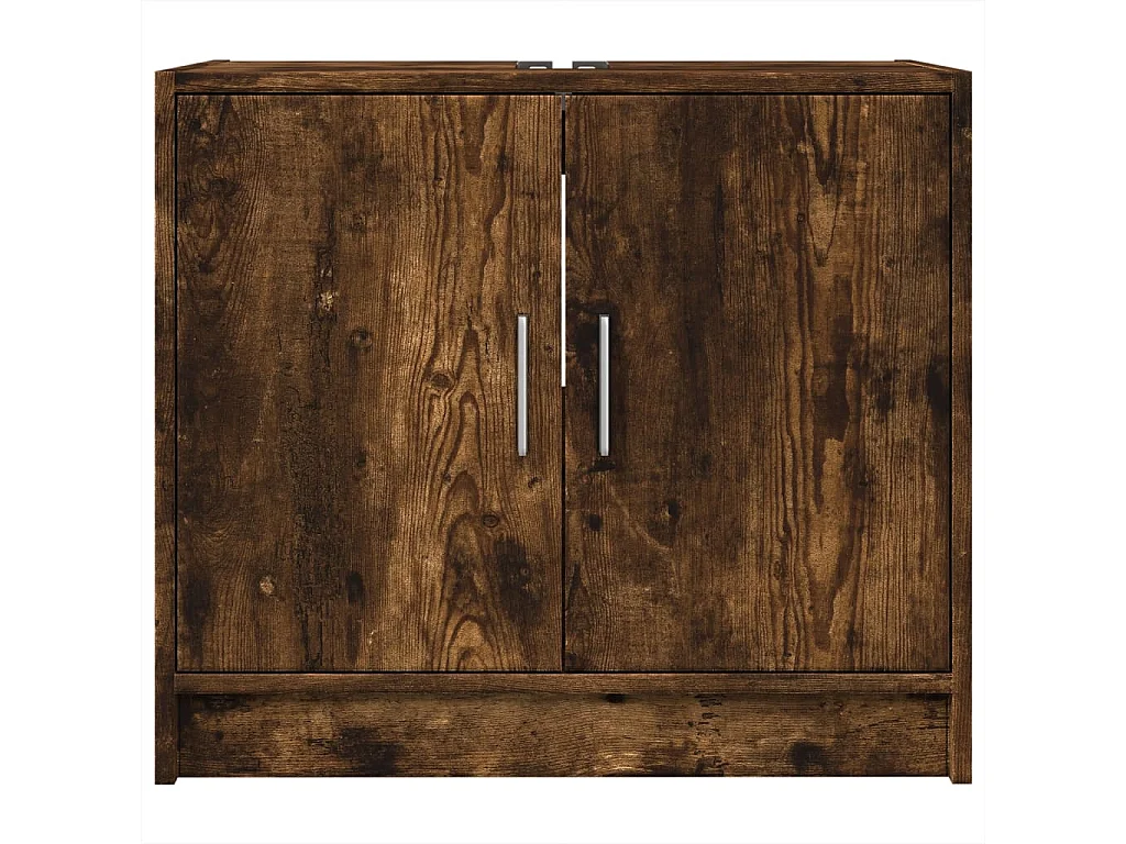 Armoire de lavabo chêne fumé 63x29x55 cm bois d'ingénierie