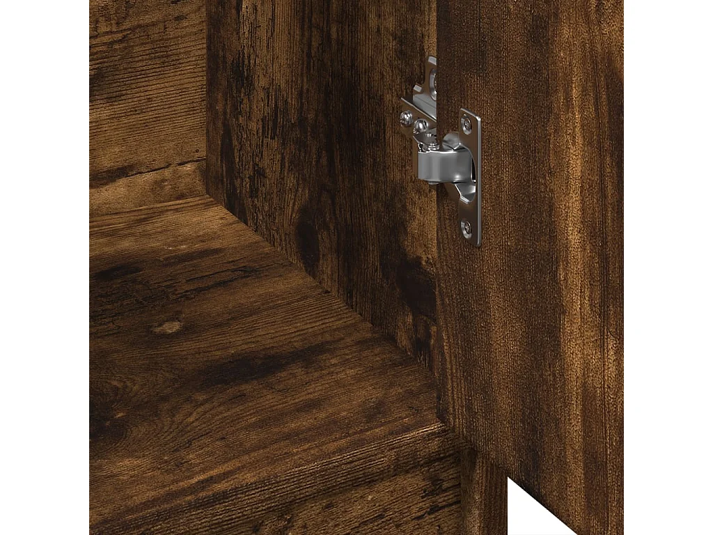 Armoire de lavabo chêne fumé 63x29x55 cm bois d'ingénierie