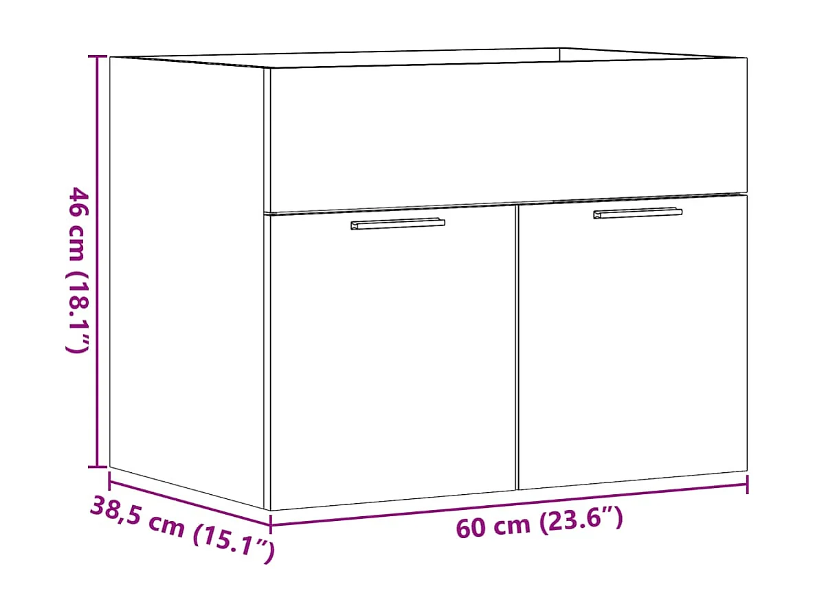 Armoire d'évier Chêne sonoma 60x38,5x46 cm Aggloméré