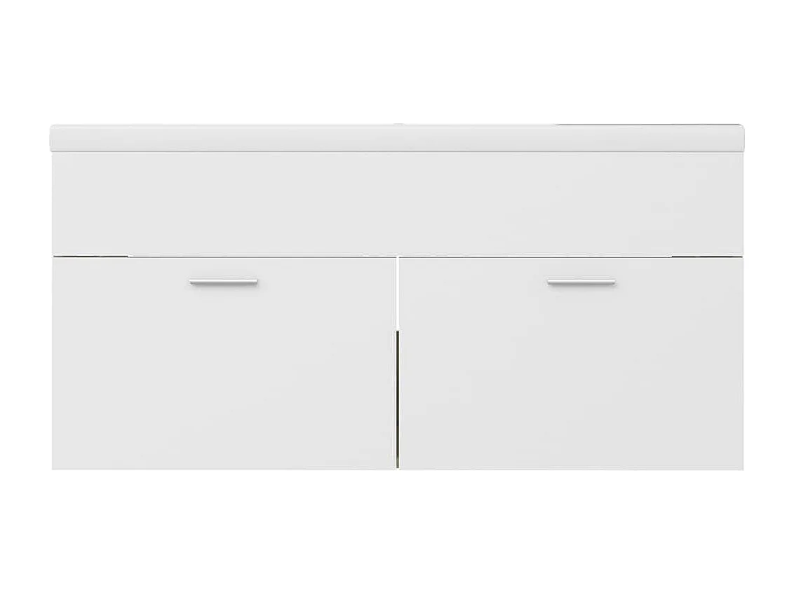 Waschbeckenunterschrank mit Einbaubecken Weiß und Sonoma-Eiche