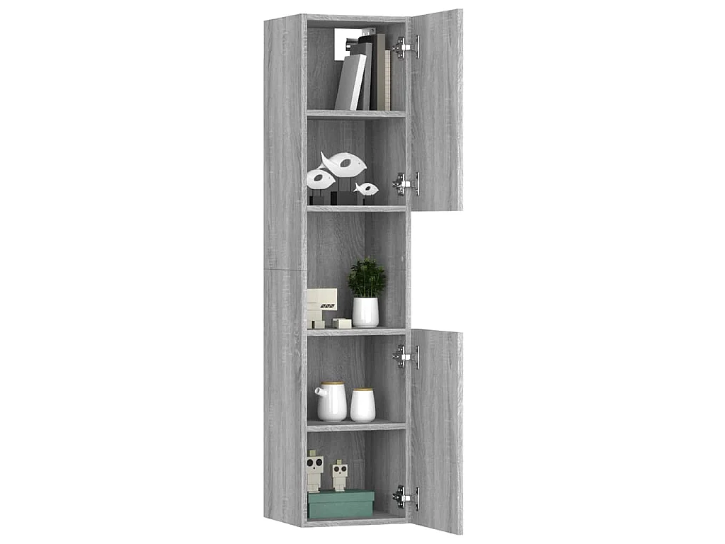 Armoire de bain Sonoma gris 30x30x130 cm Bois d'ingénierie