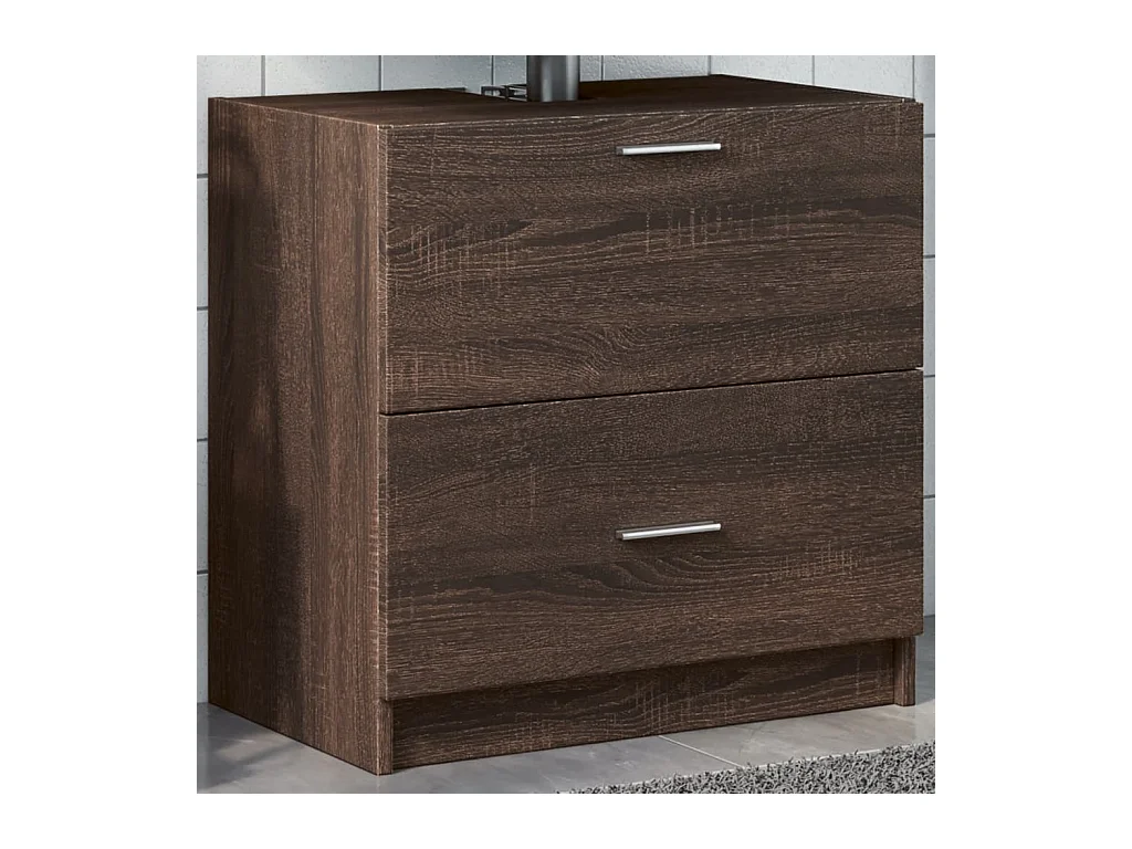 Meuble d'évier chêne marron 59x37x59 cm bois d'ingénierie