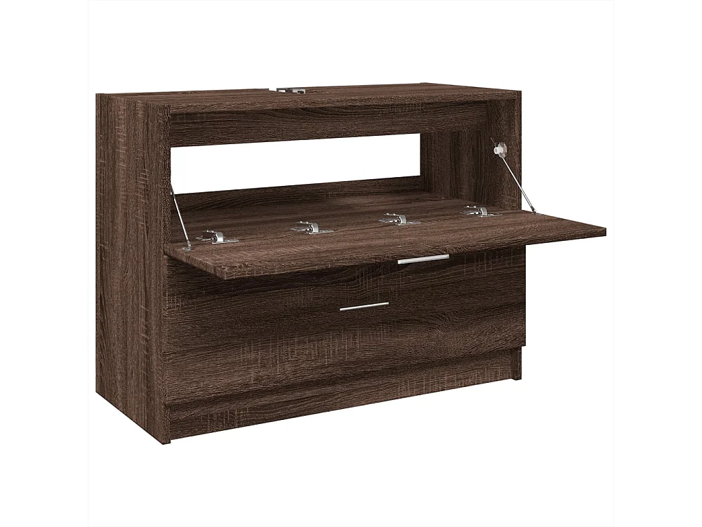 Armario de lavabo madera de ingeniería marrón roble 78x37x59 cm