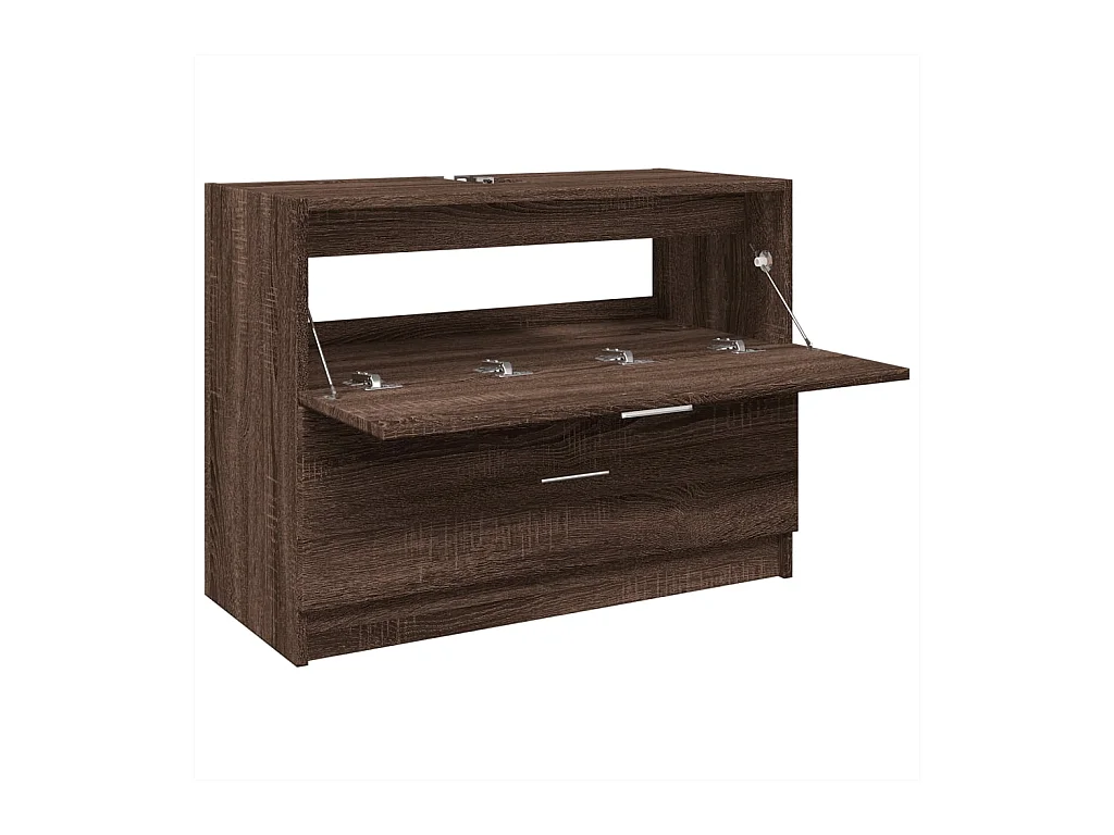 Wastafelkast 78x37x59 cm bewerkt hout bruin eikenkleurig