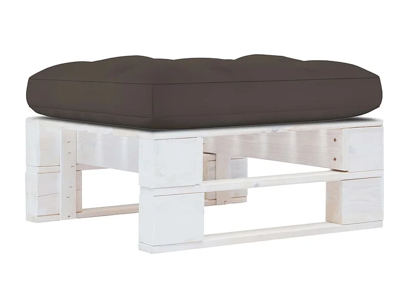 Pouf palette de jardin Bois de pin imprégné de blanc