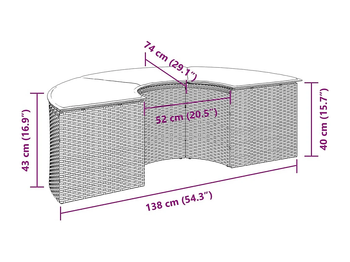 Garten-Fußhocker mit Kissen Beige Poly-Rattan