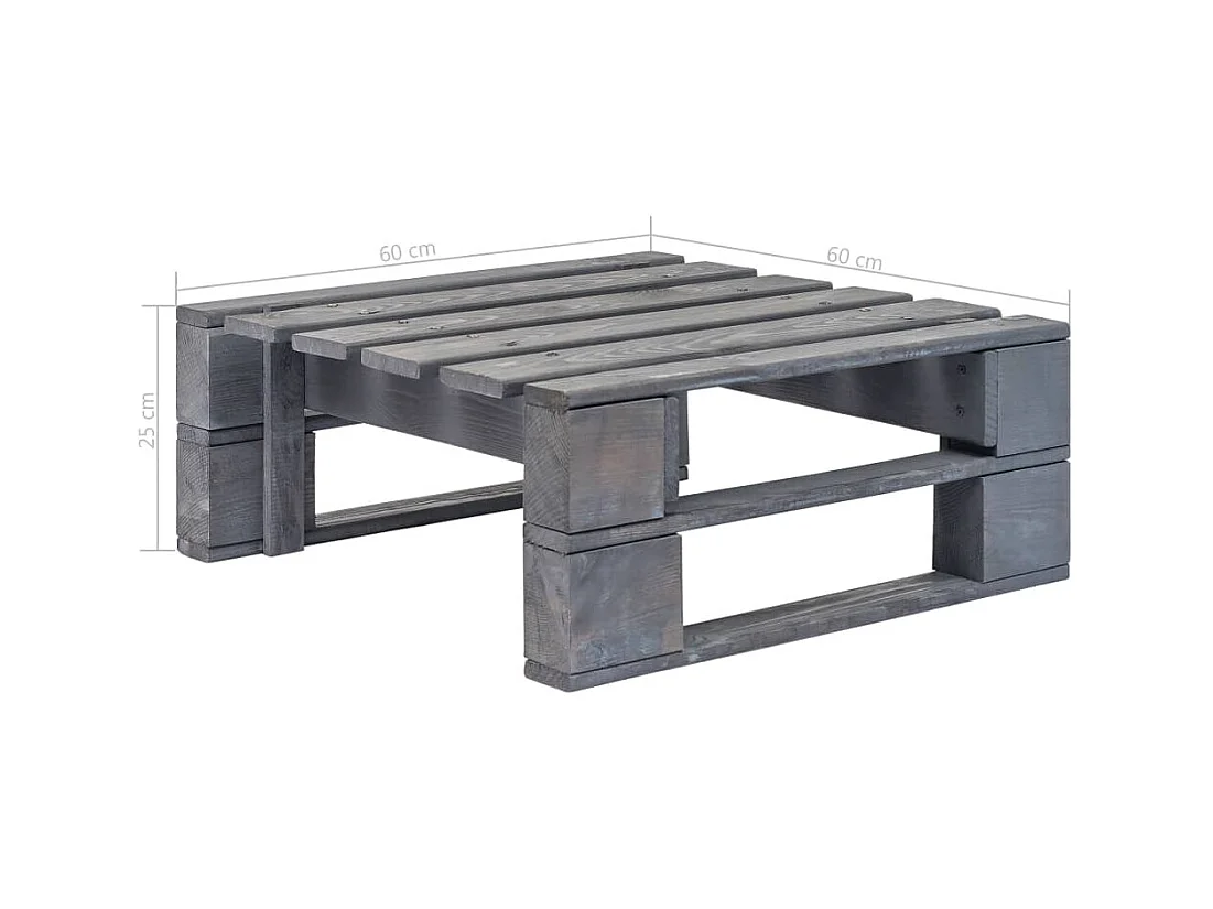 Tuinhocker pallet geïmpregneerd grenenhout grijs