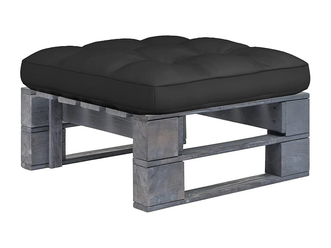 Pouf palette de jardin Bois de pin imprégné de gris