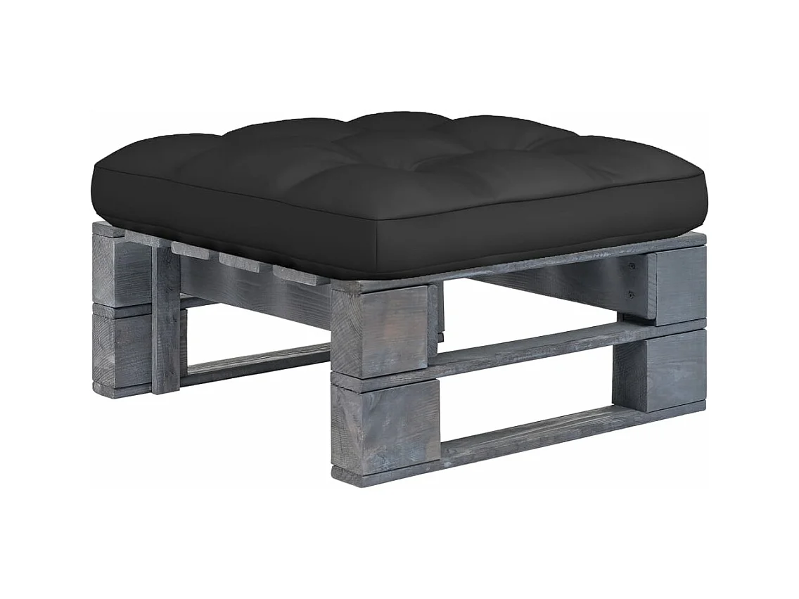 Pouf palette de jardin Bois de pin imprégné de gris