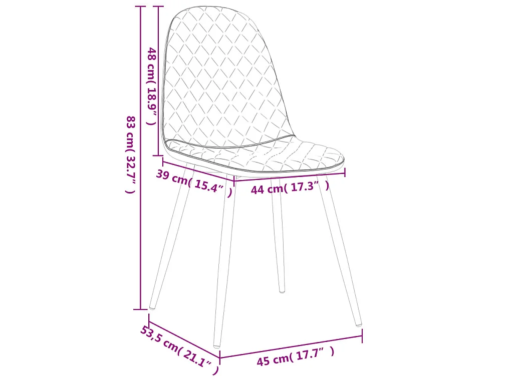 Chaises à manger lot de 6 gris clair velours