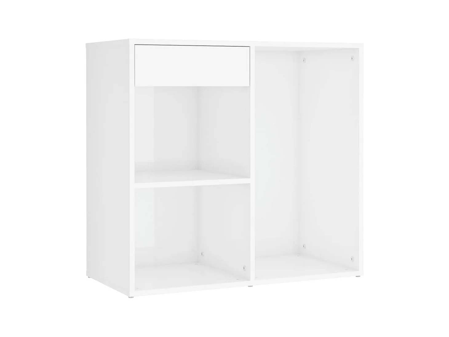 Toeletta LED con 2 Armadietti Legno Multistrato Bianco Lucido