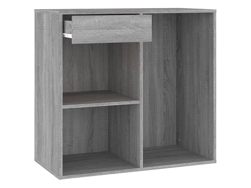 Kaptafel met kastjes LED bewerkt hout grijs sonoma eiken