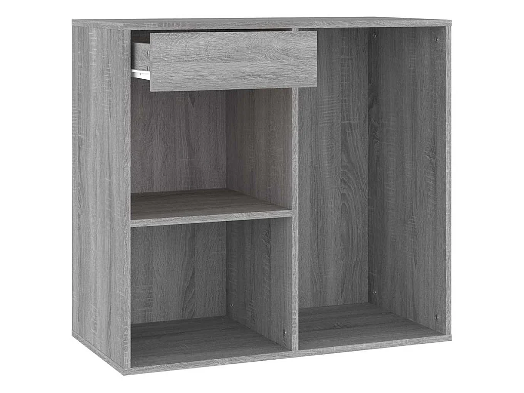 Kaptafel met kastjes LED bewerkt hout grijs sonoma eiken