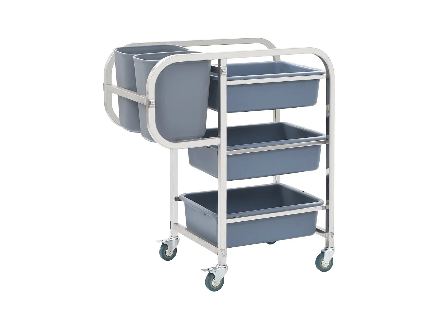 Chariot de cuisine avec récipients en plastique 82x43,5x93 cm