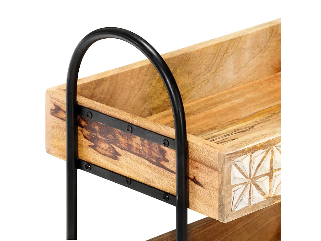 Carrinho de cozinha 3 prateleiras 46x30x76 cm mangueira maciça