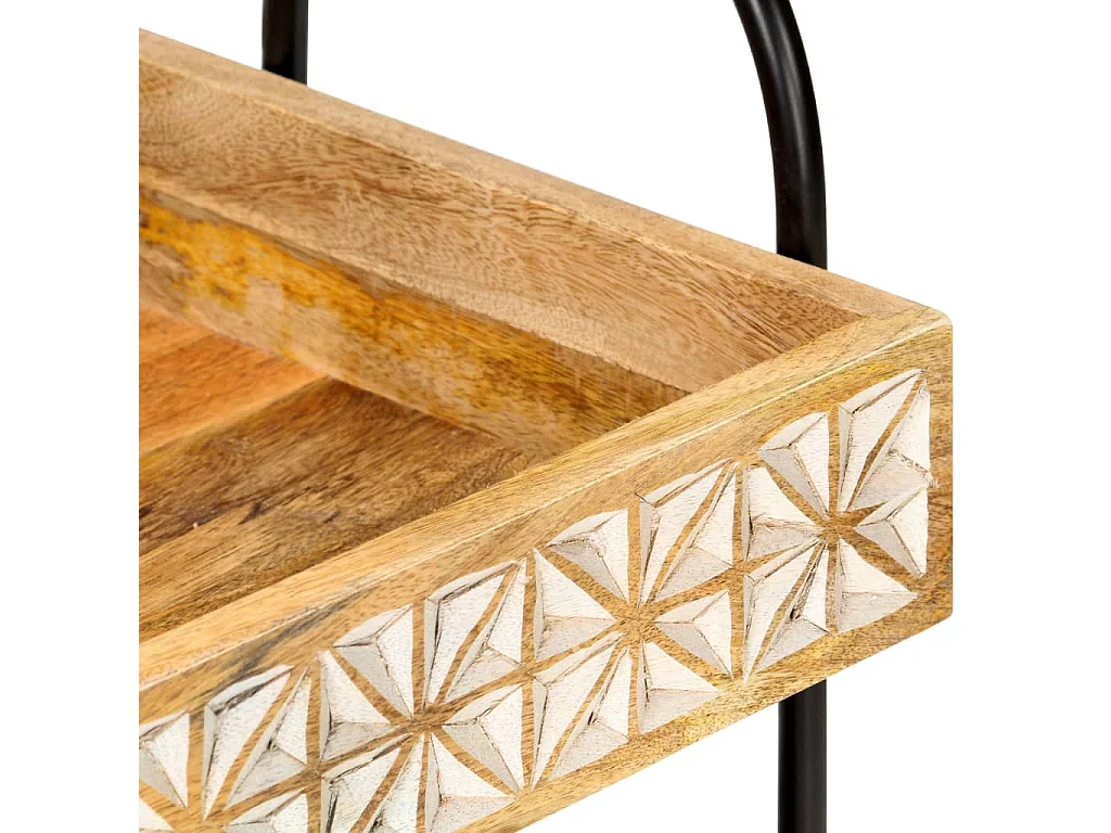 Carrinho de cozinha 3 prateleiras 46x30x76 cm mangueira maciça