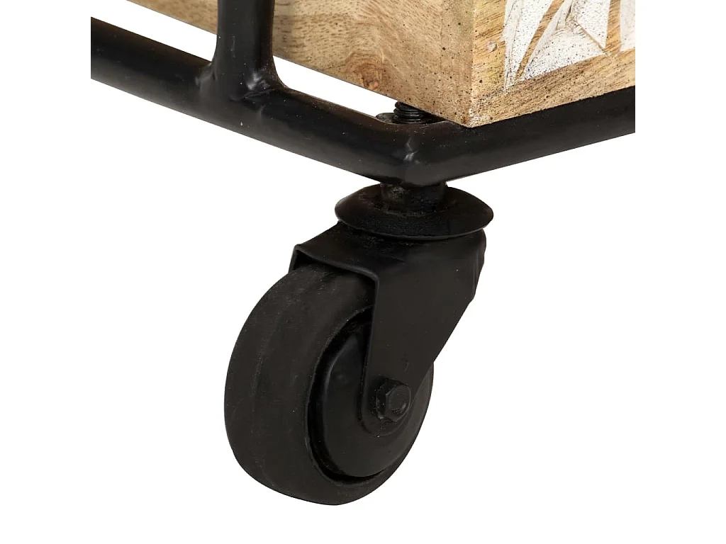 Carrinho de cozinha 3 prateleiras 46x30x76 cm mangueira maciça