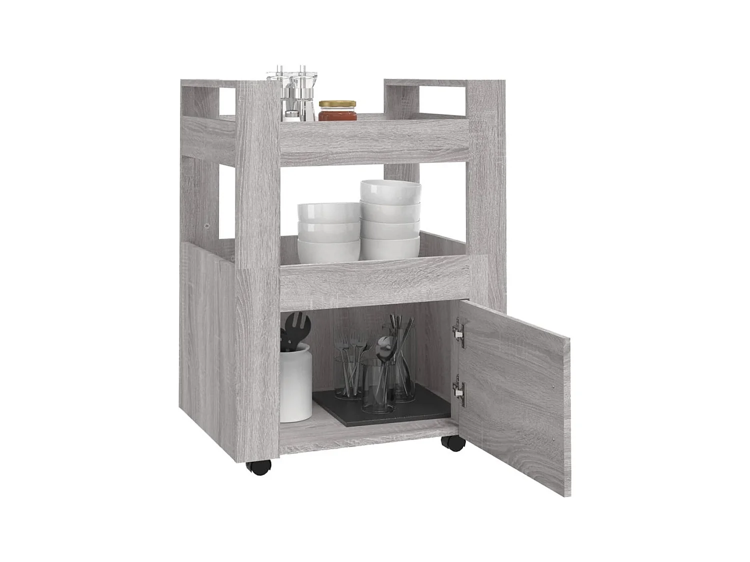 Küchenwagen Grau Sonoma 60x45x80 cm Holzwerkstoff