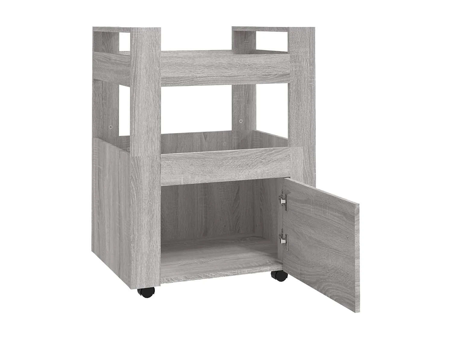 Chariot de cuisine Sonoma gris 60x45x80 cm Bois d'ingénierie