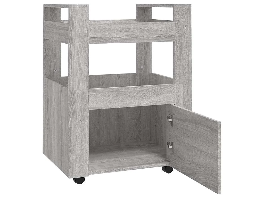 Chariot de cuisine Sonoma gris 60x45x80 cm Bois d'ingénierie