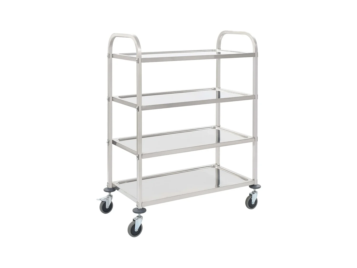 Chariot de cuisine à 4 niveaux 107x55x125 cm Acier inoxydable