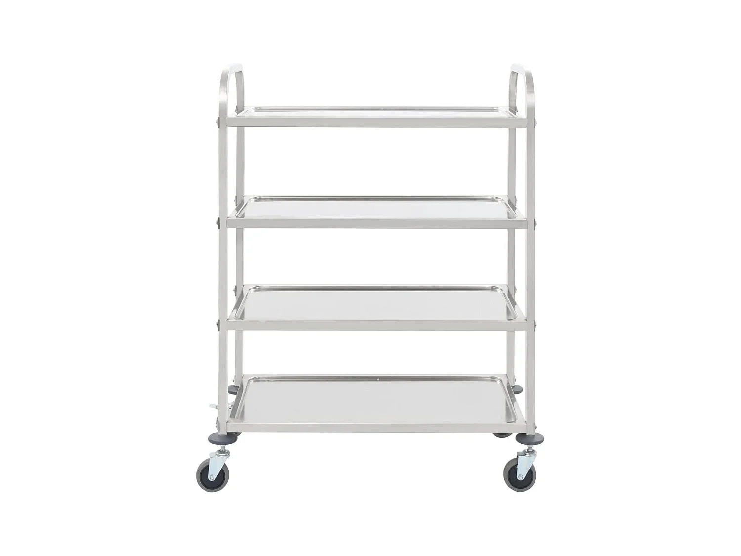 Chariot de cuisine à 4 niveaux 107x55x125 cm Acier inoxydable