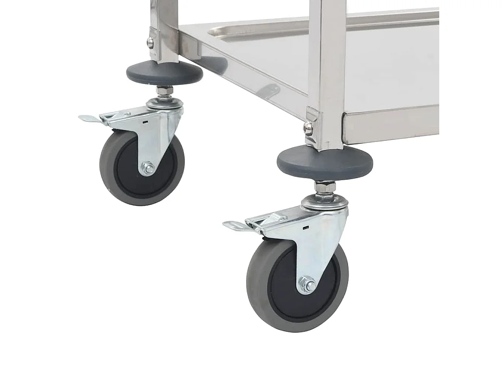 Carrito de cocina de 4 alturas acero inoxidable 107x55x125 cm