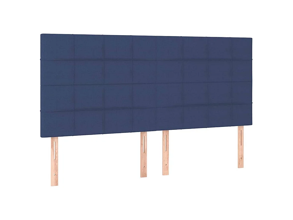 Tête de lit Bleu 200x5x118/128 cm Tissu