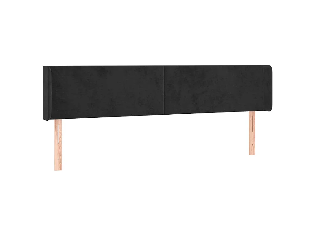 Tête de lit à LED Noir 183x16x78/88 cm Velours