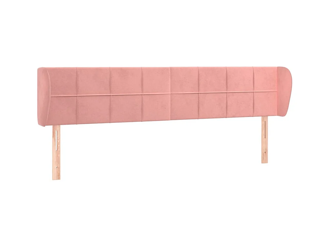 Tête de lit avec oreilles Rose 163x23x78/88 cm Velours