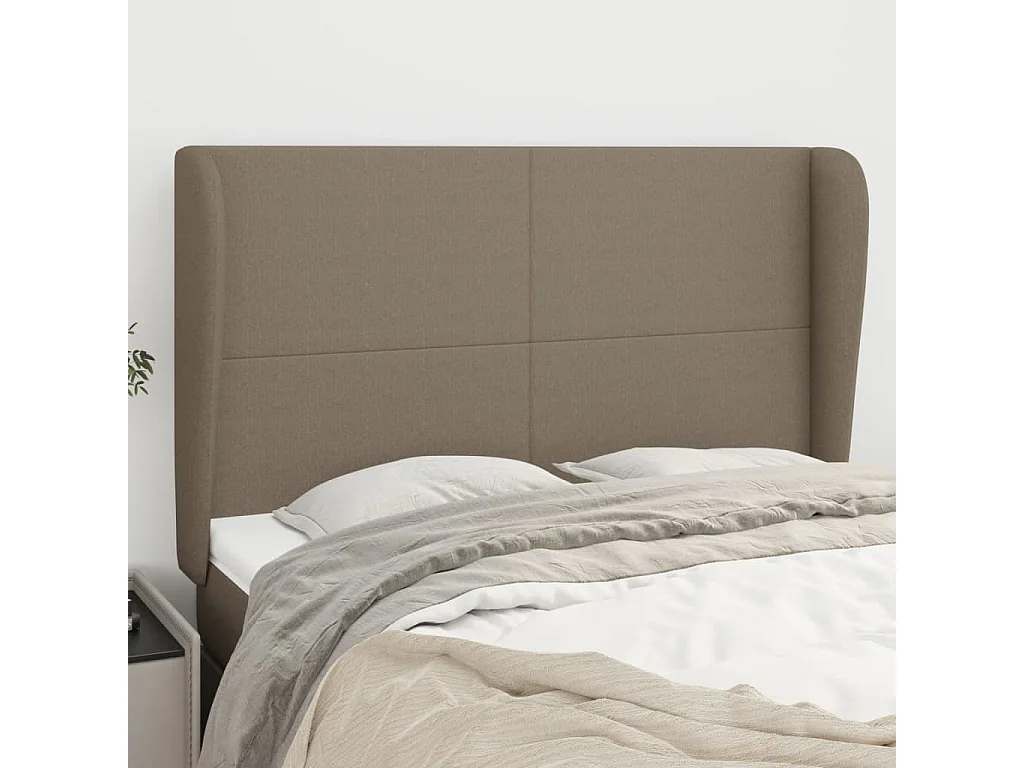 Kopfteil mit Ohren Taupe 147x23x118/128 cm Stoff