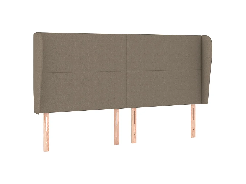 Hoofdbord met randen 183x23x118/128 cm stof taupe