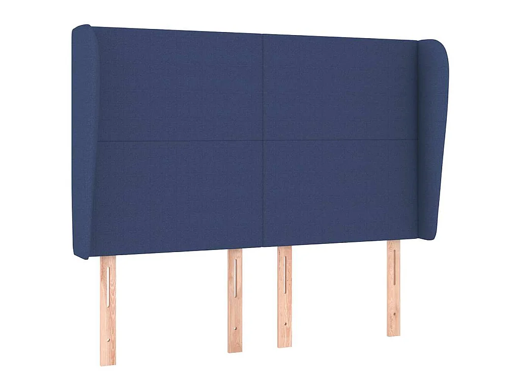 Tête de lit avec oreilles Bleu 147x23x118/128 cm Tissu