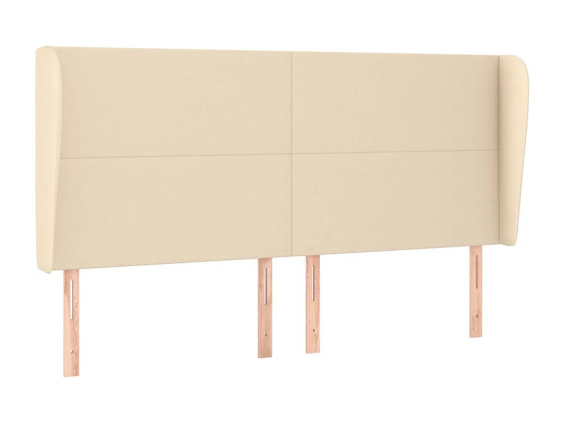 Tête de lit avec oreilles Crème 203x23x118/128 cm Tissu