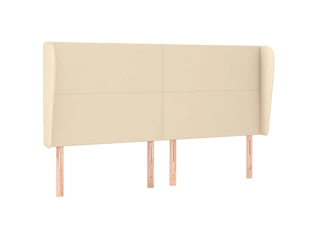 Tête de lit avec oreilles Crème 203x23x118/128 cm Tissu