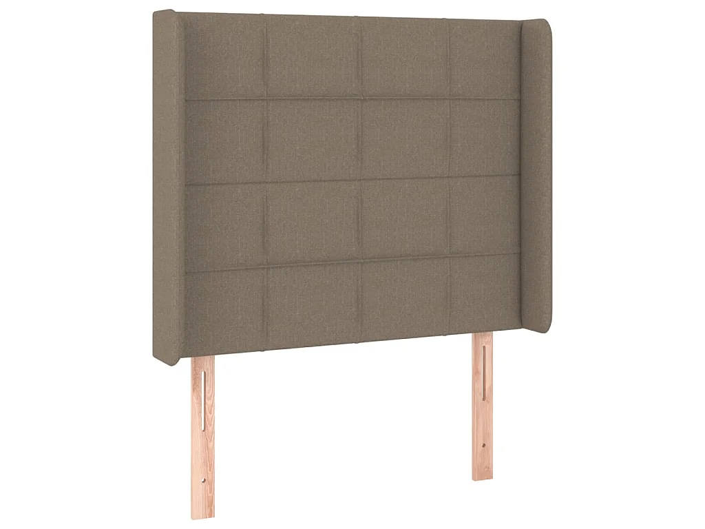 Hoofdbord met randen 103x16x118/128 cm stof taupe