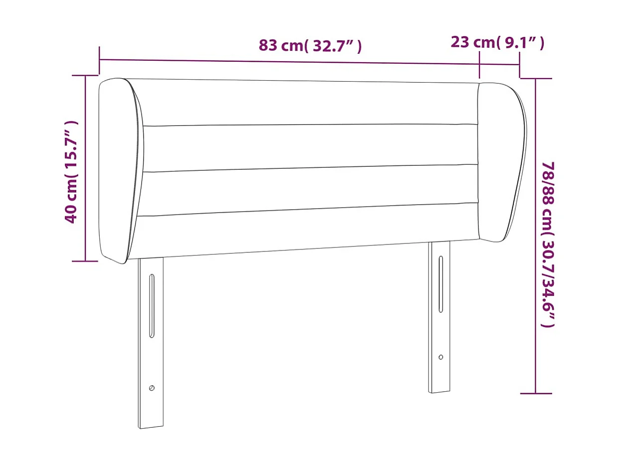 Kopfteil mit Ohren Rosa 83x23x78/88 cm Samt
