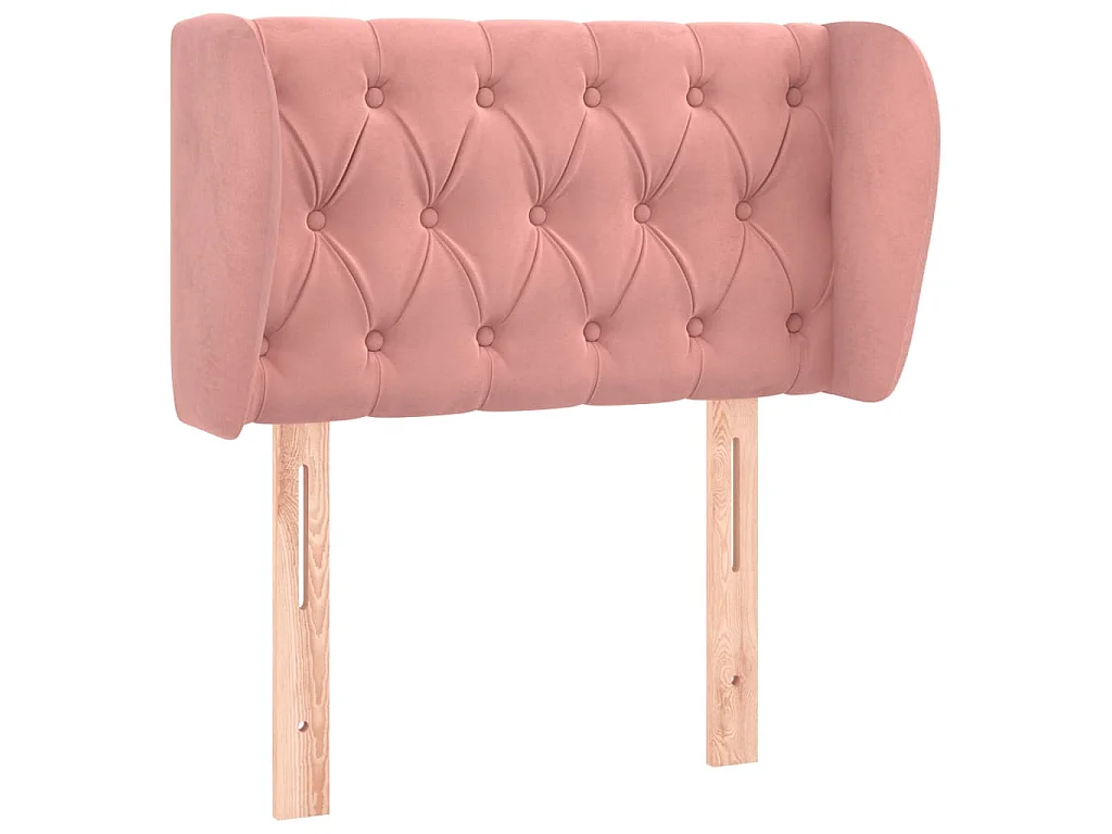 Tête de lit avec oreilles Rose 83x23x78/88 cm Velours