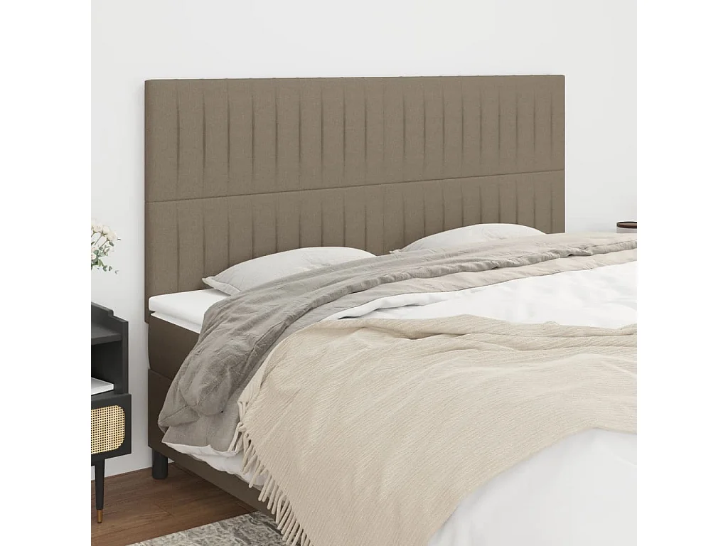 Tête de lit Taupe 180x5x118/128 cm Tissu